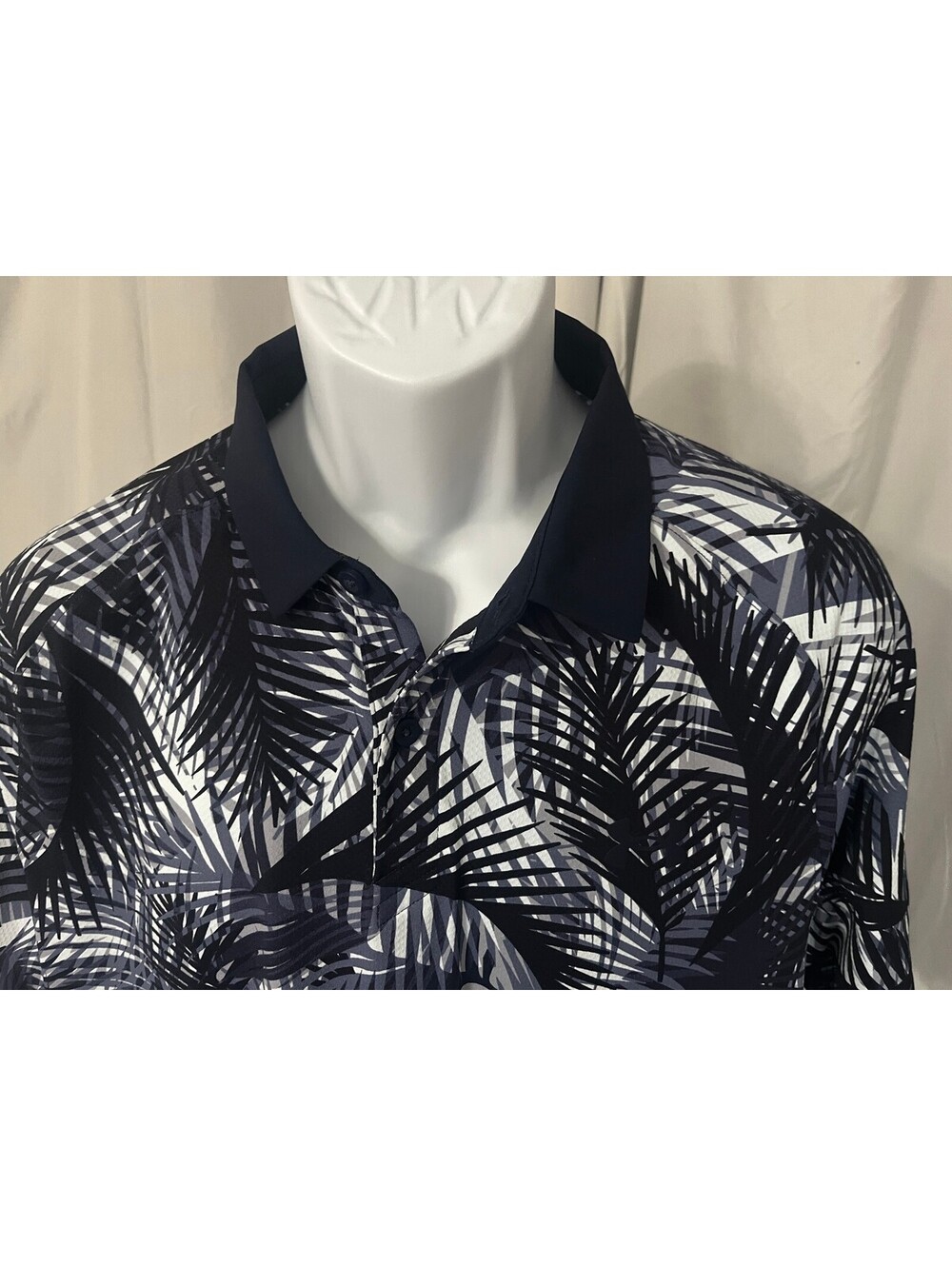Under Armour Men's White Blue Palm Hawaiian Iso-Chill Golf Polo Shirt Large L